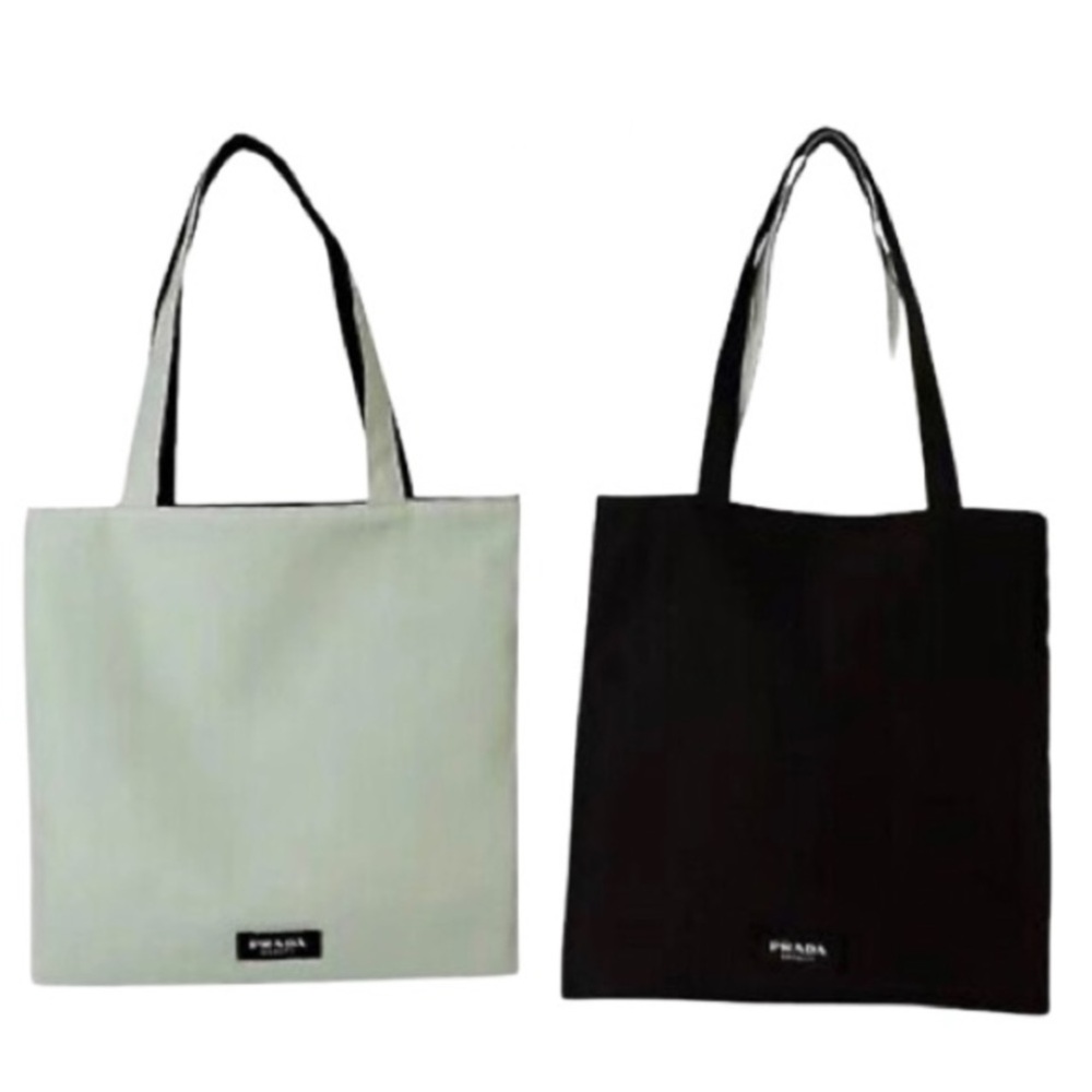 Prada Dual-Tone Black and Cream Tote Set